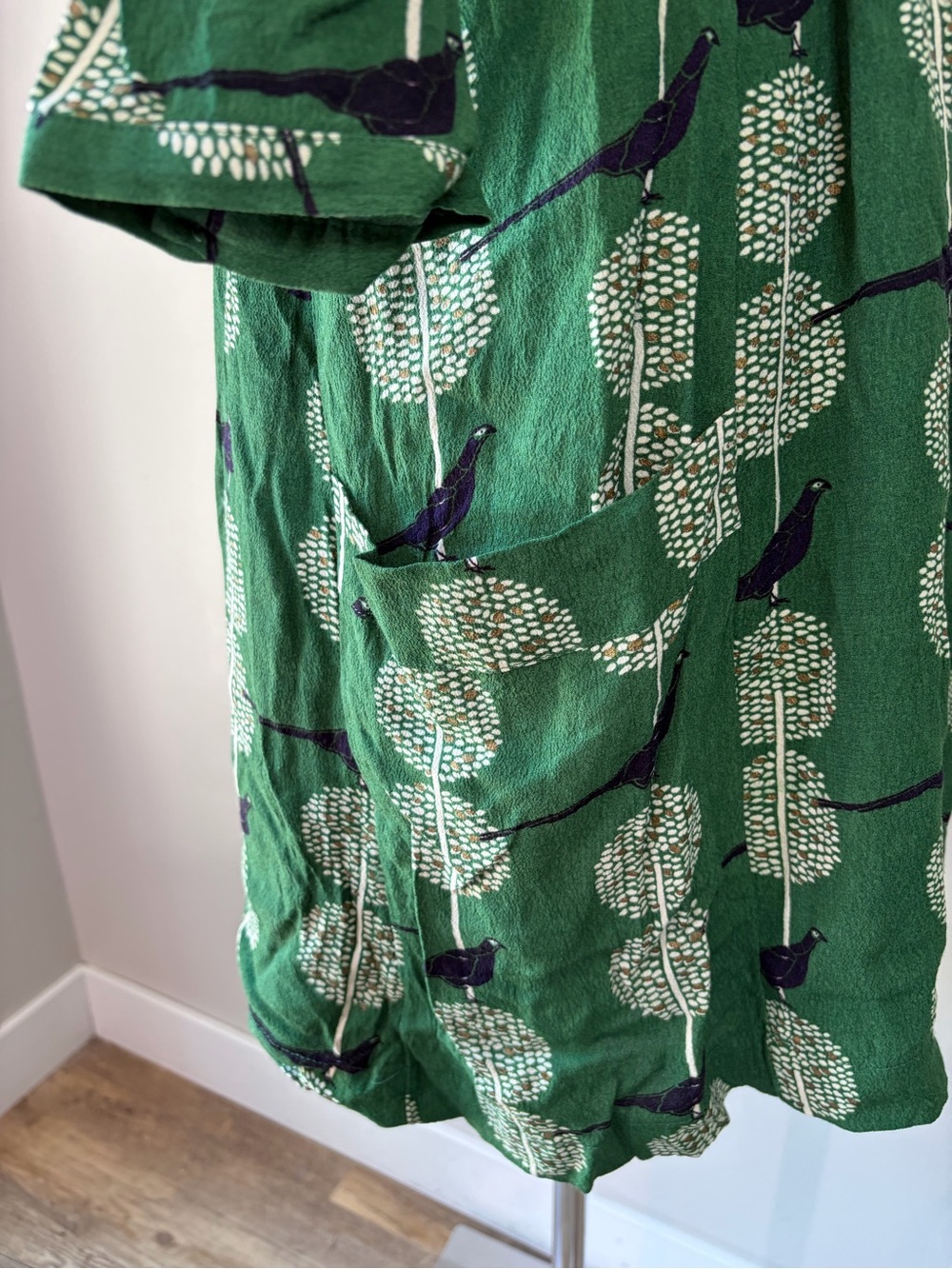 Maeve Green Devery Birds Novelty Print Tunic Shirt Dress - Picture 6 of 13